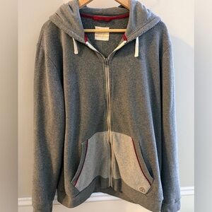 Marine Layer Gray Hoodie with Red Detail